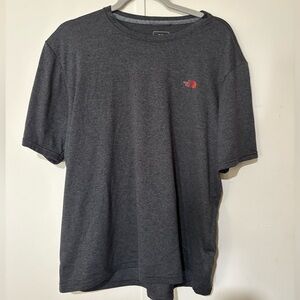 The North Face Men's Charcoal Tee with Red Logo